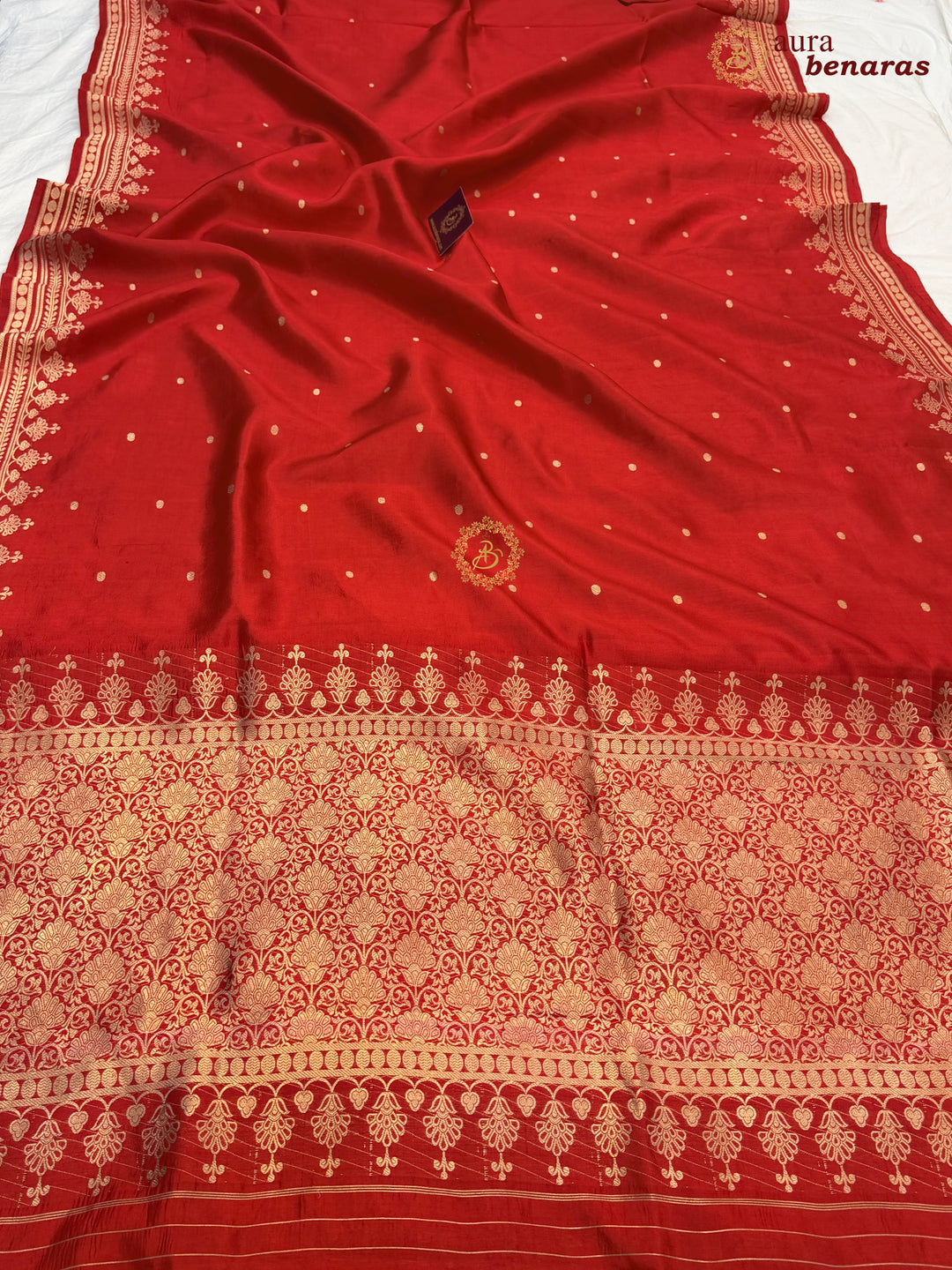 Red Banarasi Silk Saree | Kadhwa & Sona Rupa Border