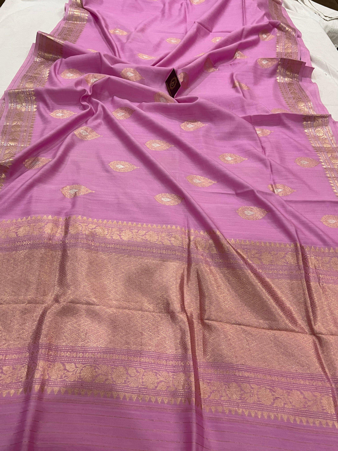 Lavender Pure Banarasi Handloom Silk Saree - Aura Benaras