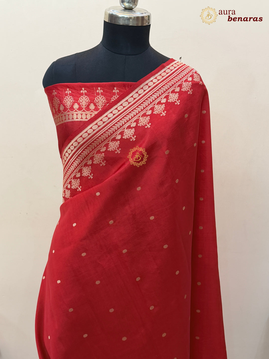 Red Banarasi Silk Saree | Kadhwa & Sona Rupa Border