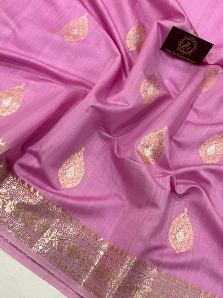 Lavender Pure Banarasi Handloom Silk Saree - Aura Benaras