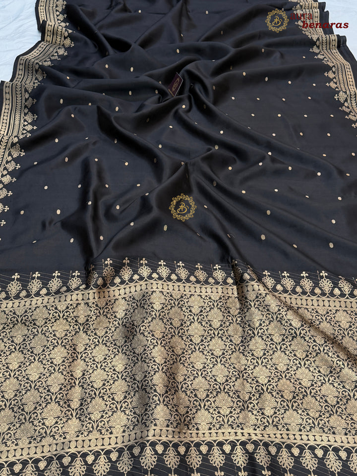 Black Banarasi Silk Saree | Kadhwa & Sona Rupa Border