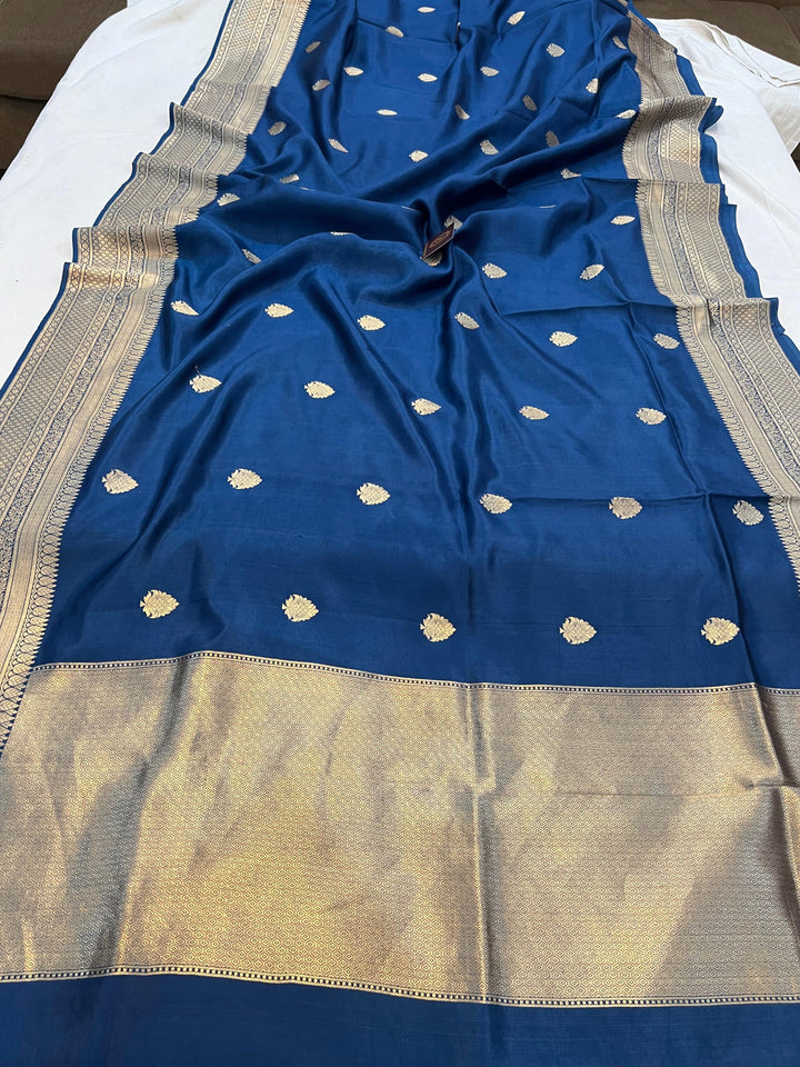 Teal Pure Banarasi Handloom Silk Saree - Aura Benaras