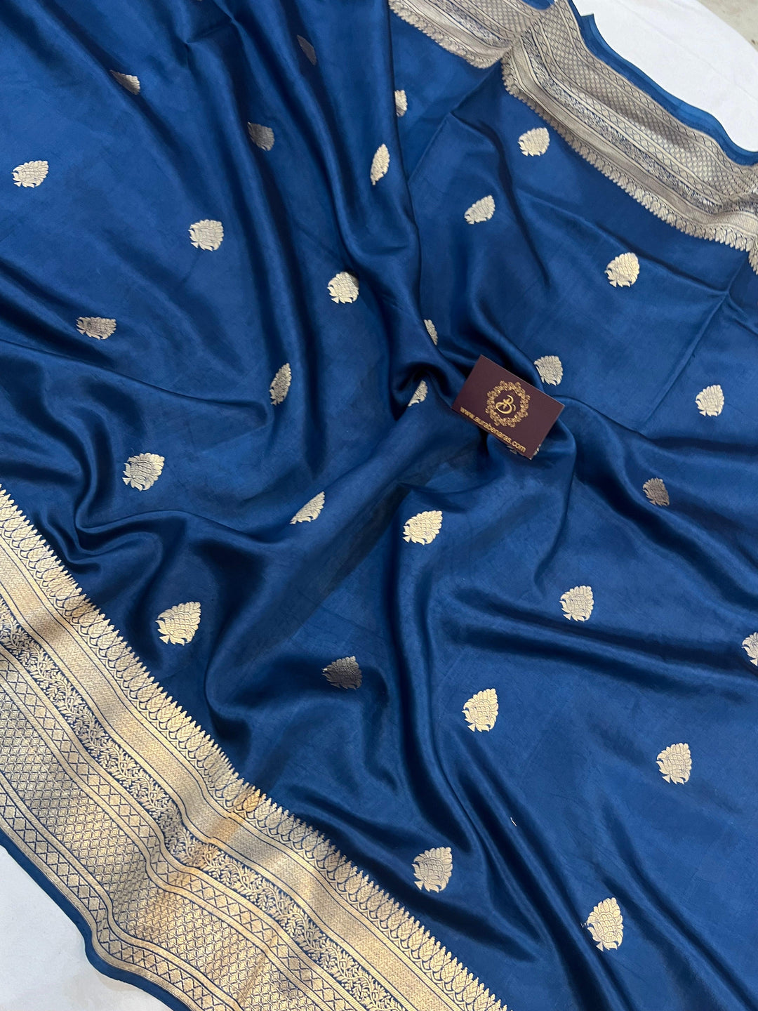 Teal Pure Banarasi Handloom Silk Saree - Aura Benaras