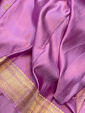 Lavender Banarasi Handloom Katan Silk Saree - Aura Benaras