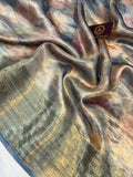 Blue Banarasi Handloom Tissue Silk Saree - Aura Benaras