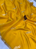 Yellow Pure Banarasi Handloom Silk Saree - Aura Benaras