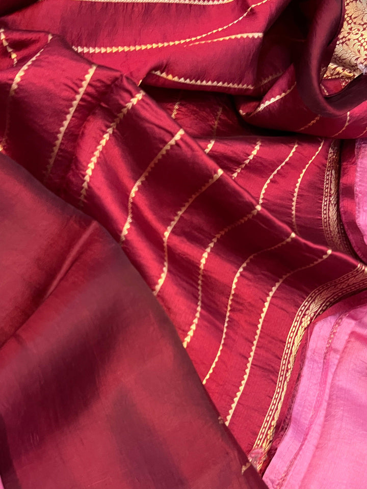 Pastel Pink Pure Banarasi Handloom Silk Saree - Aura Benaras