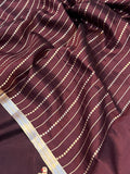 Coffee Brown Pure Banarasi Handloom Silk Saree - Aura Benaras