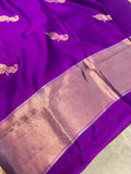 Purple Pure Banarasi Handloom Silk Saree