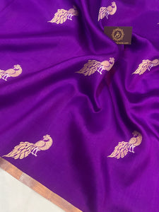 Purple Pure Banarasi Handloom Silk Saree