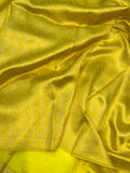Lemon Yellow Pure Banarasi Handloom Silk Saree - Aura Benaras