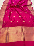 Rani Pink Pure Banarasi Handloom Silk Saree - Aura Benaras