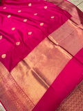 Rani Pink Pure Banarasi Handloom Silk Saree - Aura Benaras