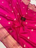 Rani Pink Pure Banarasi Handloom Silk Saree - Aura Benaras