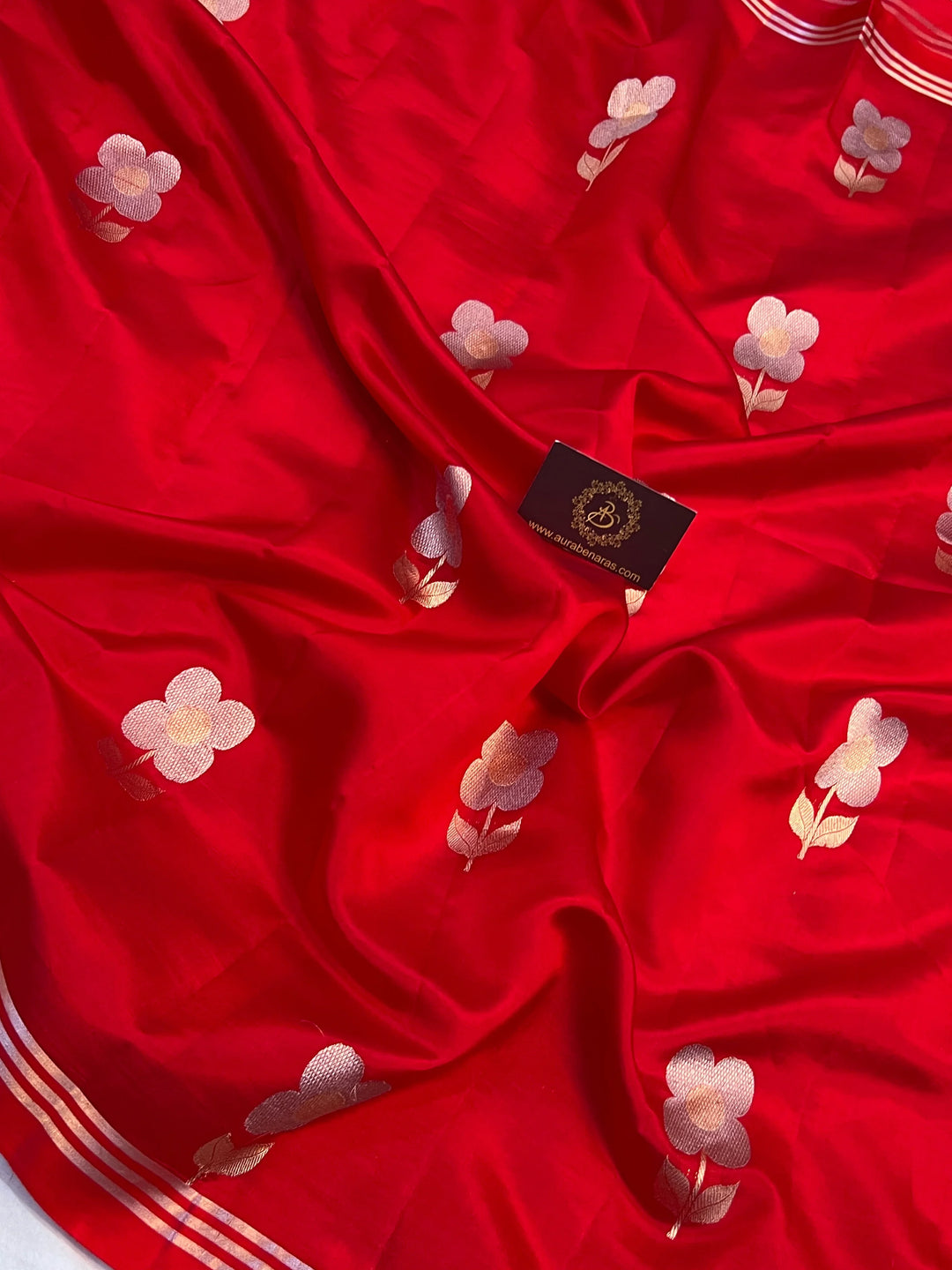 Red Pure Silk Handloom Banarasi Saree