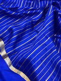 Royal Blue Pure Banarasi Handloom Silk Saree - Aura Benaras