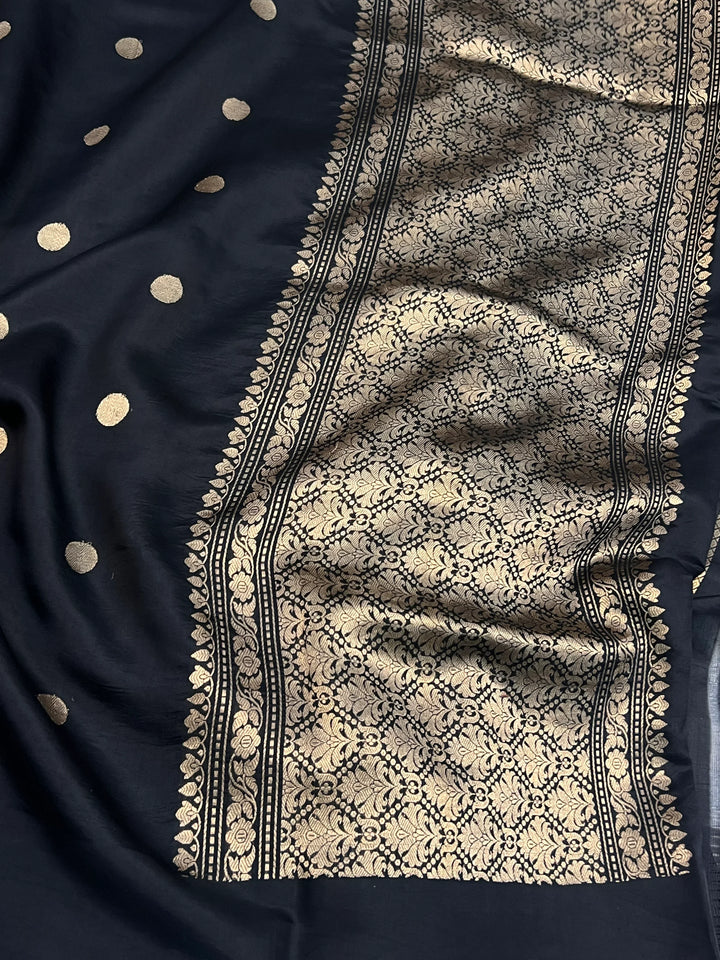 Black Pure Silk Handloom Banarasi Saree