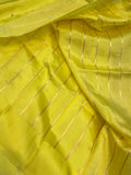 Lemon Yellow Pure Banarasi Handloom Silk Saree - Aura Benaras