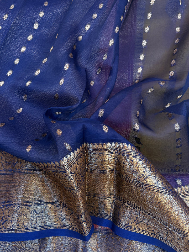 Yellow Pure Kora Silk Handloom Banarasi Saree