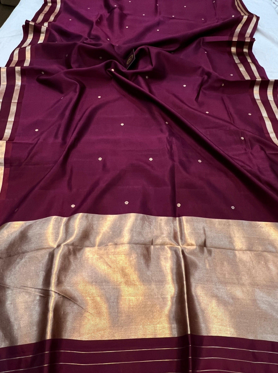 Garnet Pure Banarasi Handloom Silk Saree - Aura Benaras