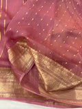 Pastel Lavender Pure Banarasi Handloom Kora Silk Saree - Aura Benaras