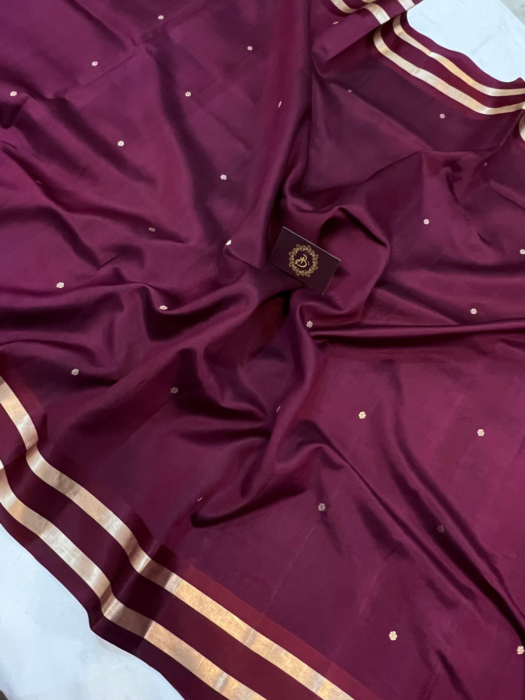 Garnet Pure Banarasi Handloom Silk Saree - Aura Benaras