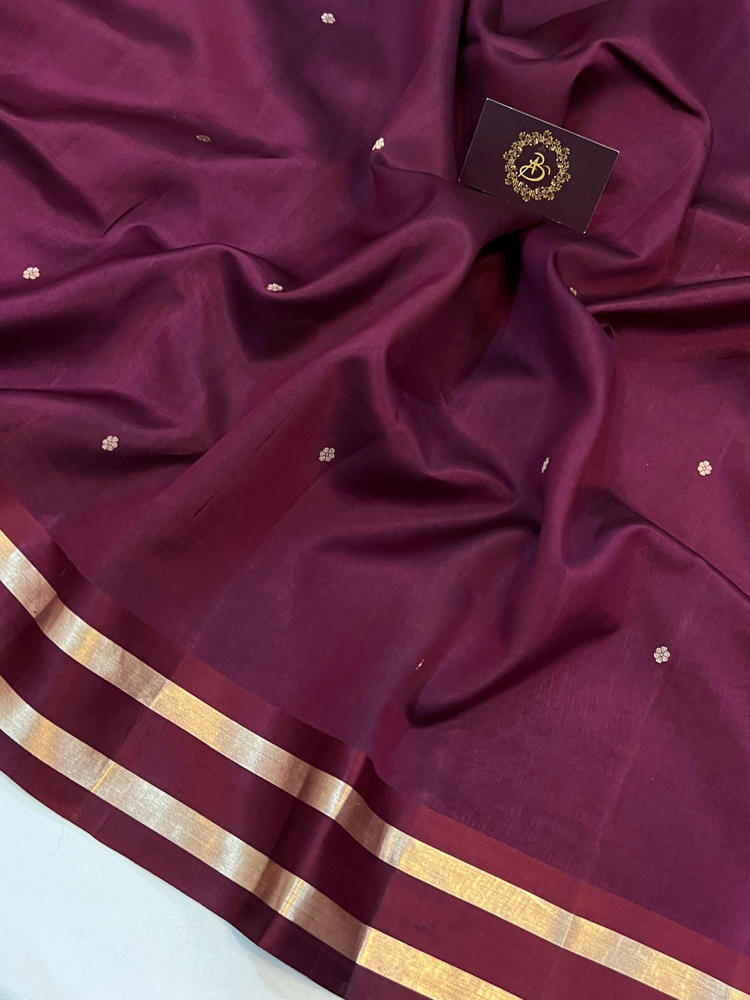 Garnet Pure Banarasi Handloom Silk Saree - Aura Benaras