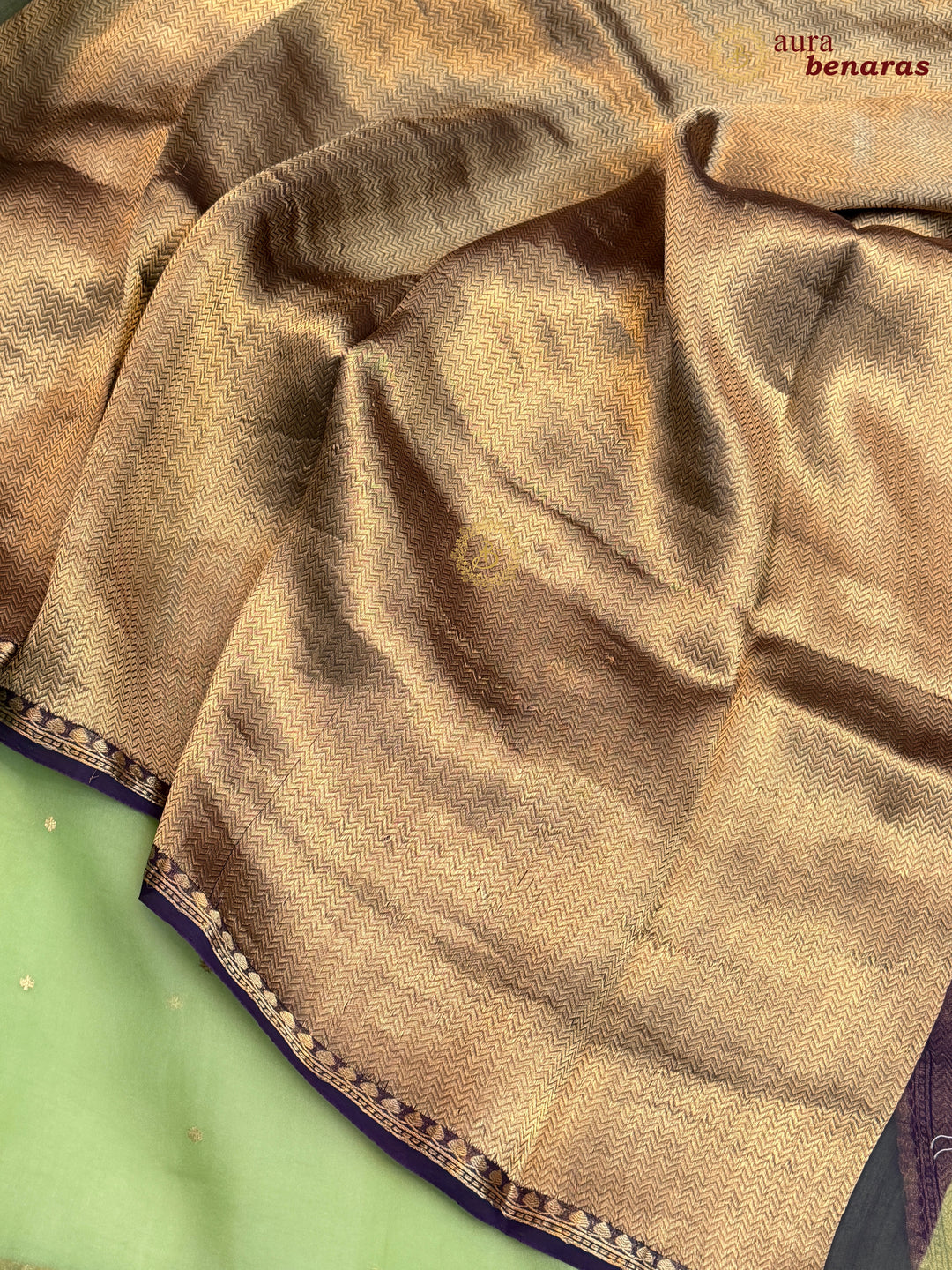 Pista Green Kora Silk Banarasi Saree with Zari Butis 