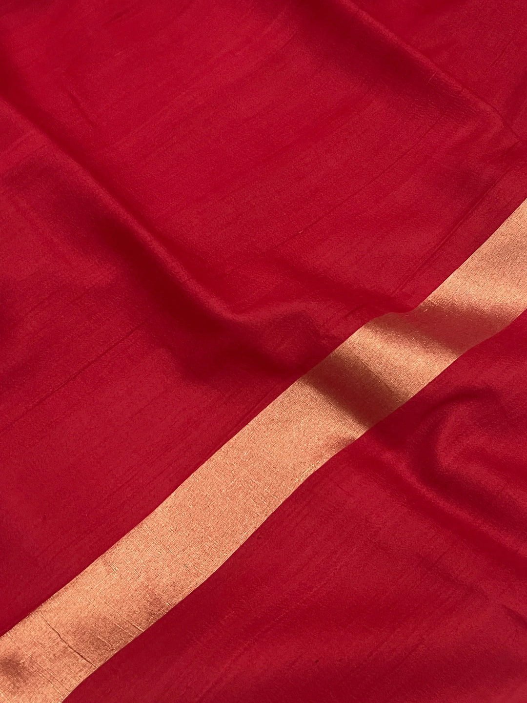 Red Pure Tussar Silk Handloom Banarasi Saree