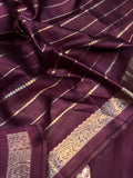 Deep Maroon Pure Banarasi Handloom Silk Saree