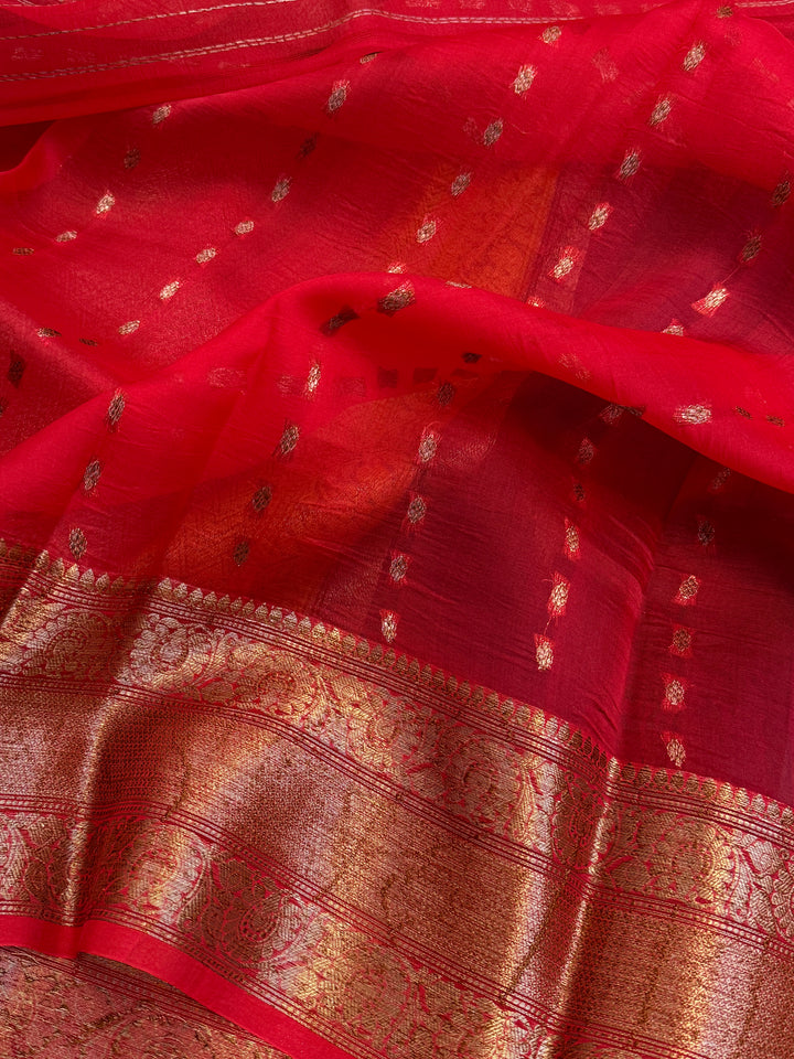 Navy Blue Pure Kora Silk Handloom Banarasi Saree