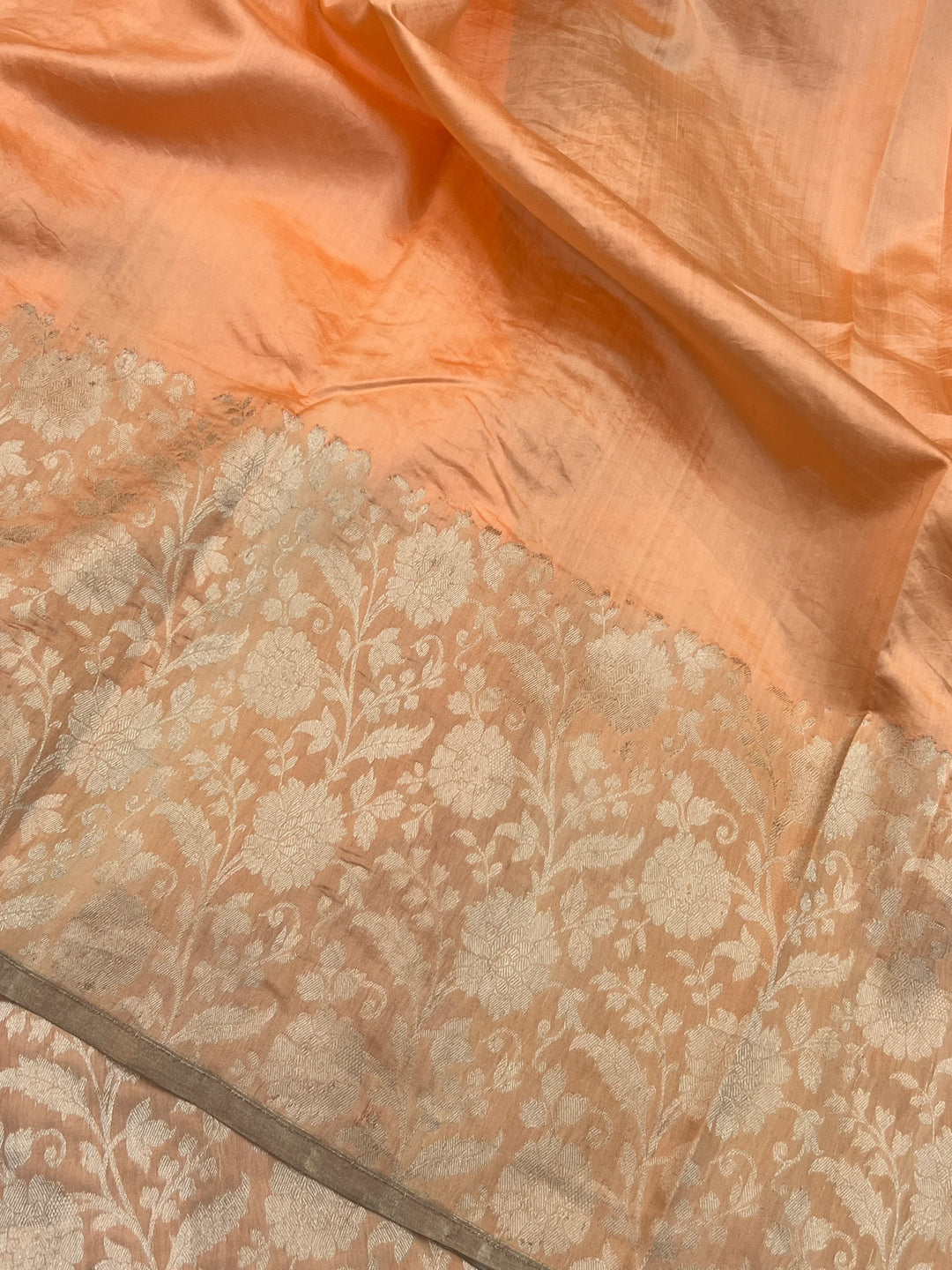 Peach Pure Silk Handloom Banarasi Saree