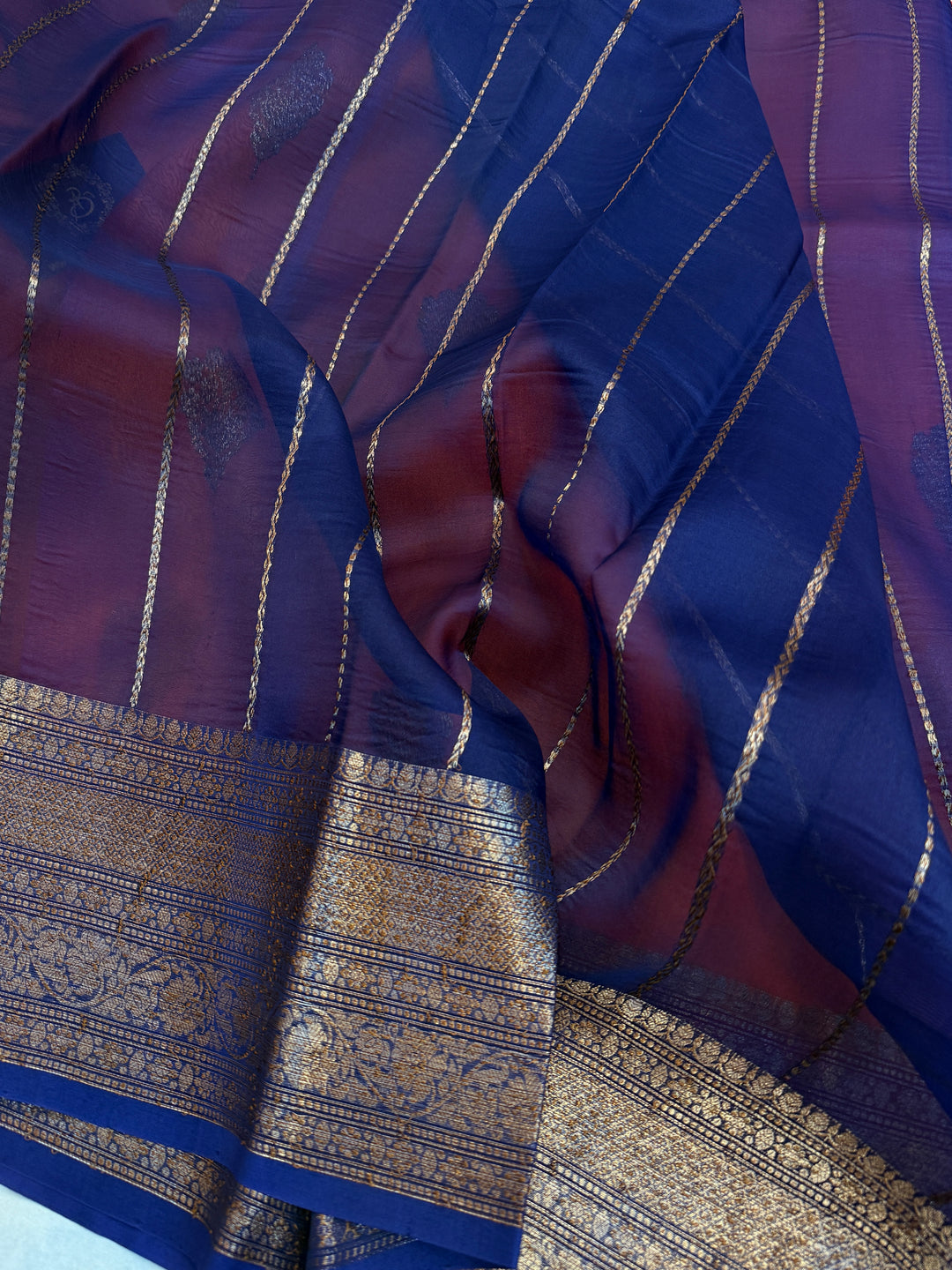 Orange Pure Kora Silk Handloom Banarasi Saree