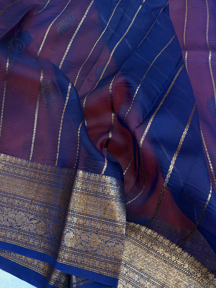 Orange Pure Kora Silk Handloom Banarasi Saree