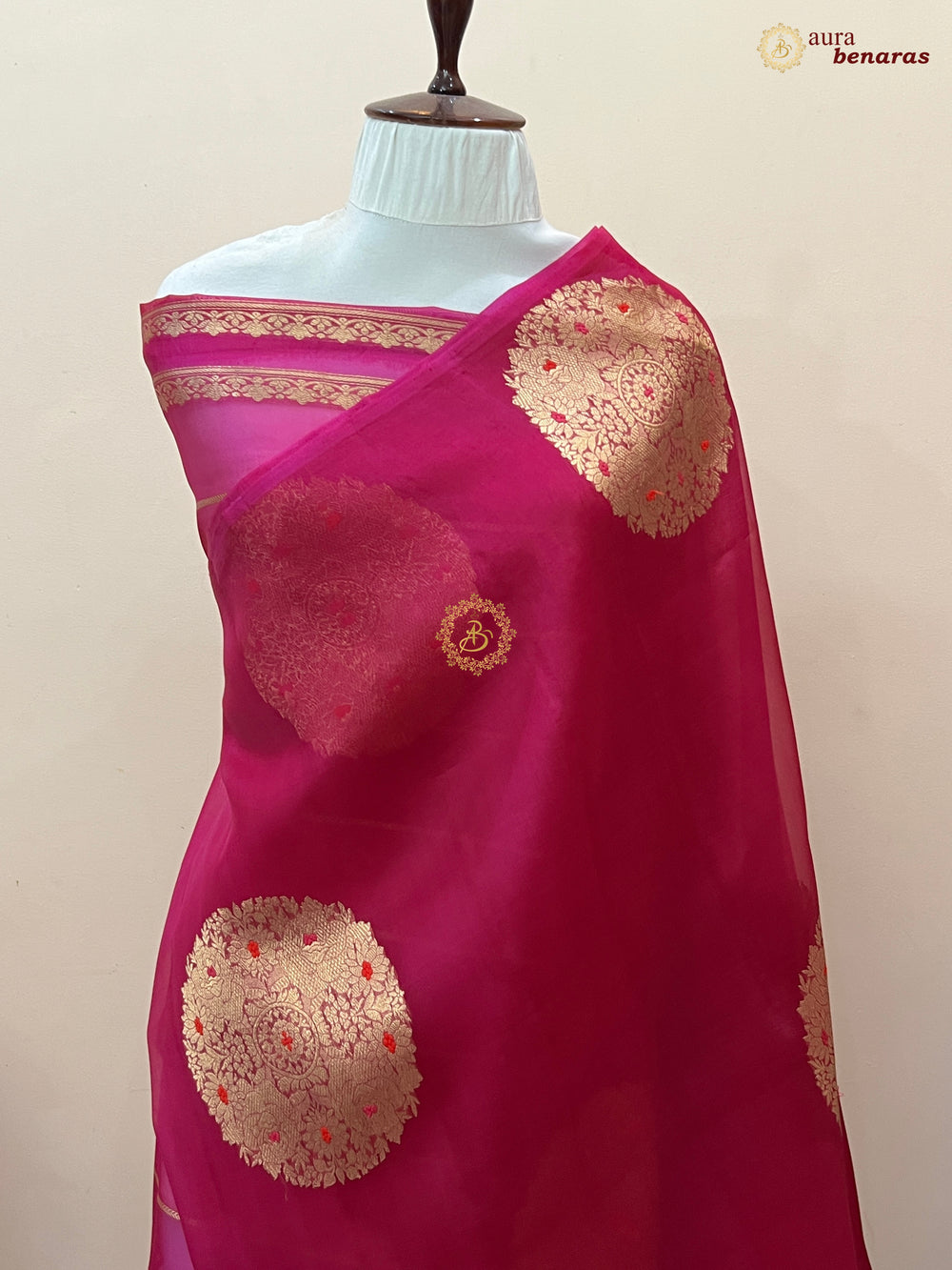  Pure Rani Pink Banarasi Handloom Silk Saree - AuraBenaras