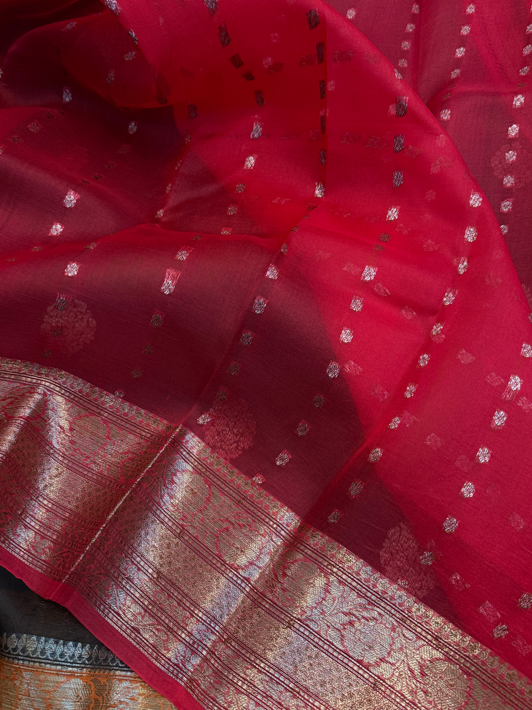 Black Pure Kora Silk Handloom Banarasi Saree