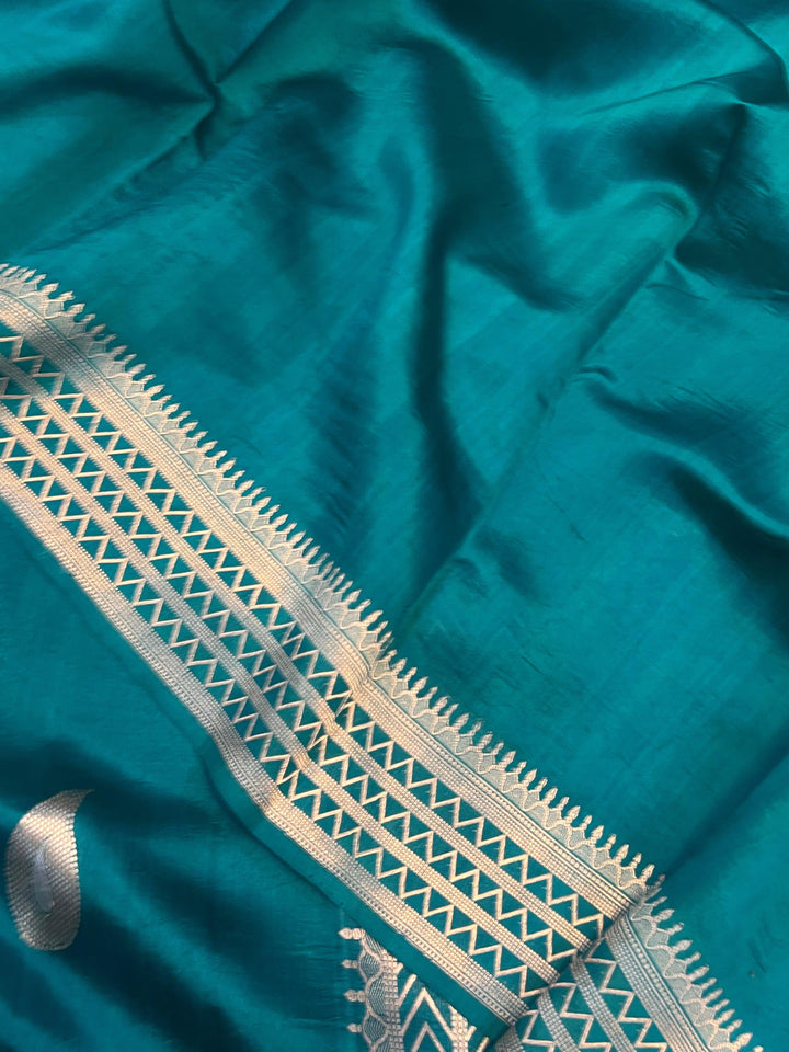 Rama Green Pure Banarasi Handloom Silk Saree - Aura Benaras