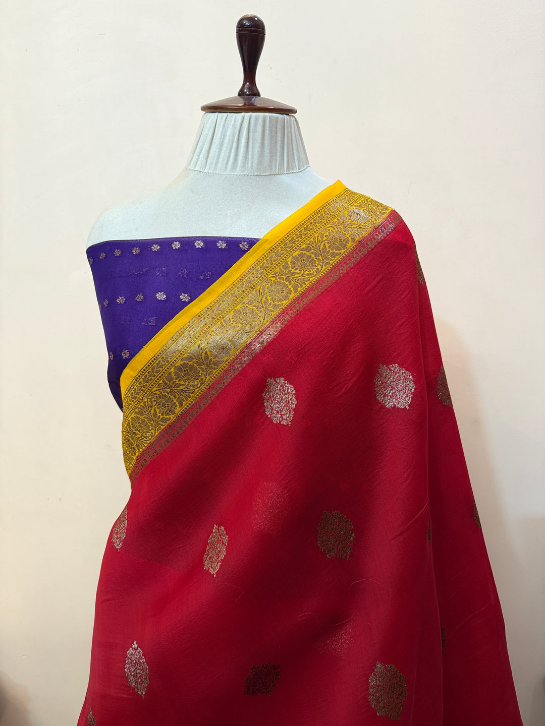 Red Pure Kora Silk Handloom Banarasi Saree
