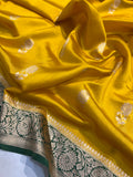 Yellow Pure Banarasi Handloom Silk Saree - Aura Benaras