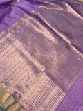 Lavender Pure Banarasi Handloom Silk Saree - Aura Benaras