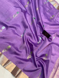 Lavender Pure Banarasi Handloom Silk Saree - Aura Benaras