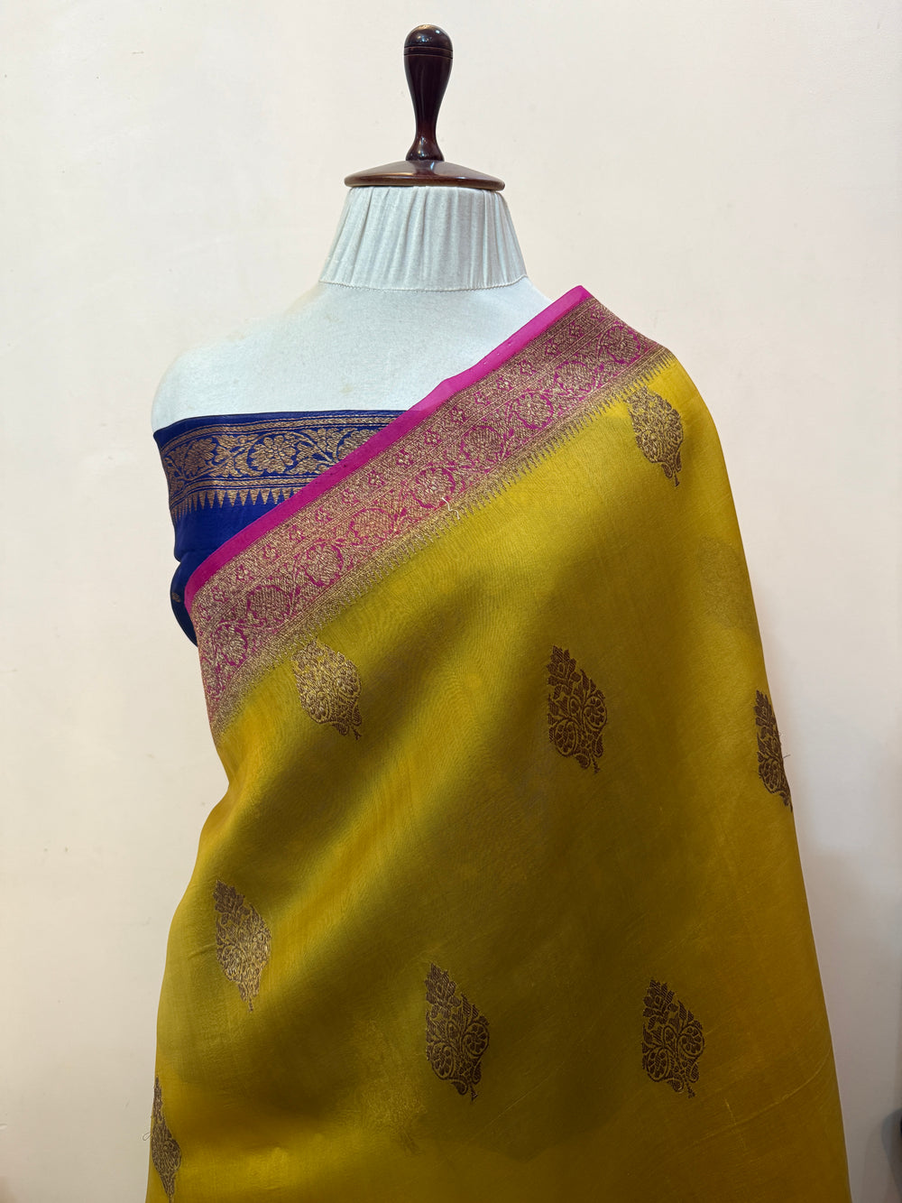 Yellow Pure Kora Silk Handloom Banarasi Saree