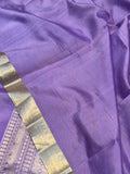 Lavender Pure Banarasi Handloom Silk Saree - Aura Benaras