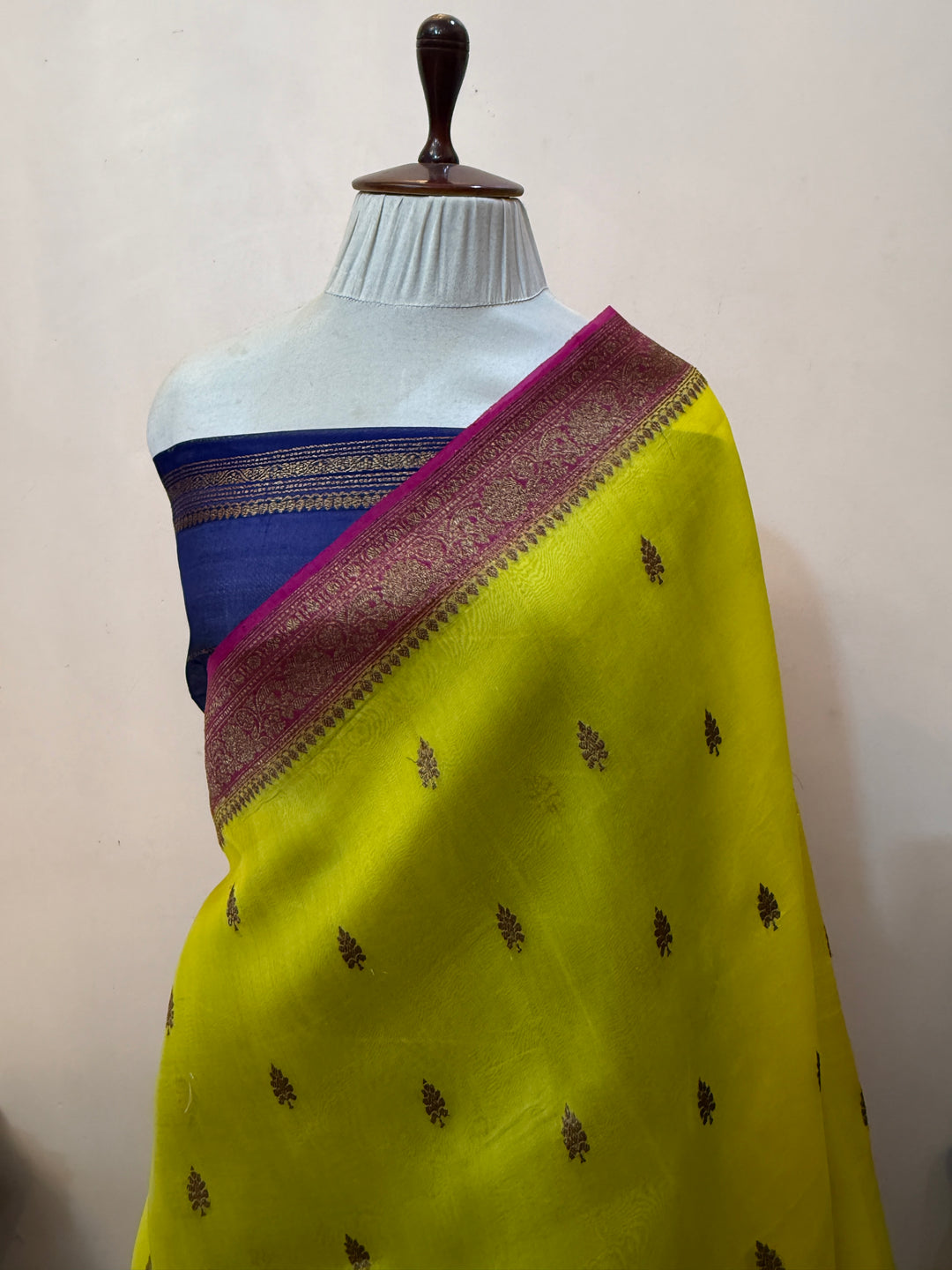 Yellow Pure Kora Silk Handloom Banarasi Saree