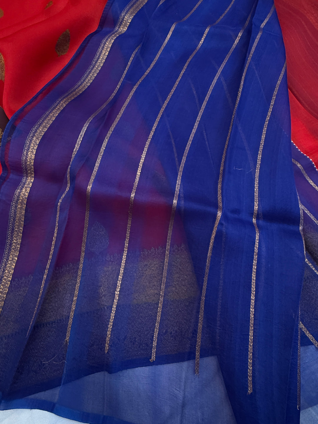 Red Pure Kora Silk Handloom Banarasi Saree
