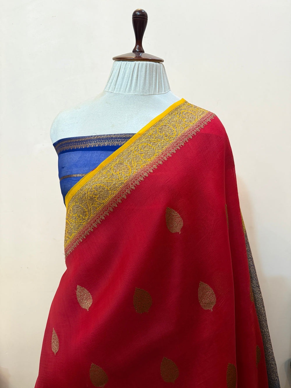 Red Pure Kora Silk Handloom Banarasi Saree
