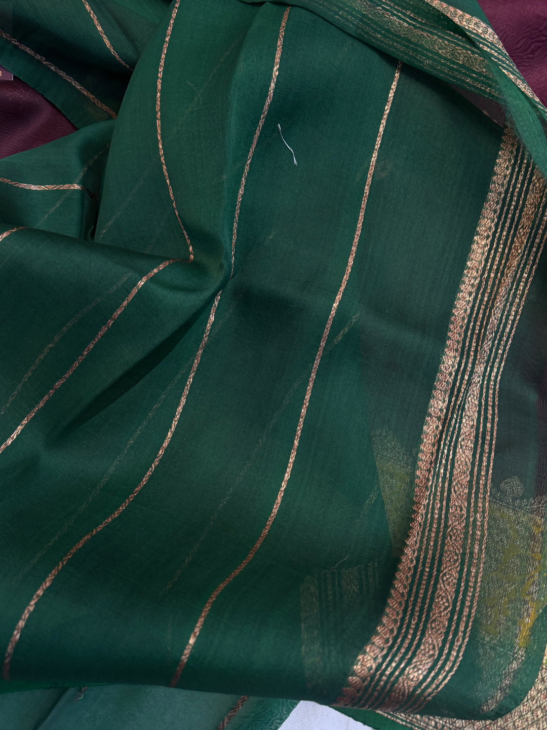 Brown Pure Kora Silk Handloom Banarasi Saree