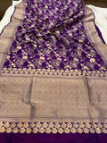 Purple Pure Banarasi Handloom Katan Silk Saree - Aura Benaras