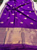 Perple Pure Banarasi Handloom Silk Saree - Aura Benaras