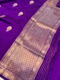 Perple Pure Banarasi Handloom Silk Saree - Aura Benaras